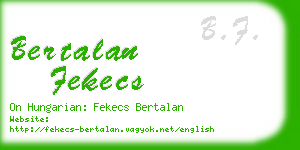 bertalan fekecs business card